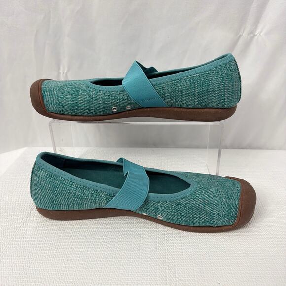 Keen Shoes Womens Size 10 Sienna Mary Jane Canvas Teal Slip On Flat - Picture 11 of 12